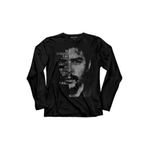 Metal Poster Ernosto Che Guevara Hafl Face Yarım Yüz Uzun Kollu Tişört Baskılı T-Shirt Siyah