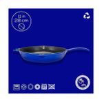Metal Premium Serisi - Döküm Kızartma Tavası, Yuvarlak, 28 Cm, Majolik Mavi - Standart
