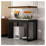 Metal raflı sağlam akvaryum standı, çok fonksiyonlu akvaryum standı, ev düzenleyici, depolama alanlı sehpa, oturma odası, yatak odası, mutfak, ofis için (siyah, 80 x 35 x 70 cm