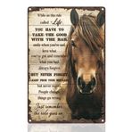 Metal sac levha at motivasyon retro duvar dekorasyonu Learn From Your Mistake But Never Regret Vintage duvar sanatı poster hayat ilham verici dekorasyon ev kahve odası banyo