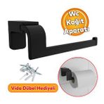 Metal Saglam Vidali Siyah Renk Kagitlik Aparat Banyo Wc Tuvalet Kagit Kagitlik Standi Paslanmaz