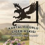Metal Saksı Askılığı - Kartal Figürlü Duvar Tipi Dekoratif Çiçek Askısı