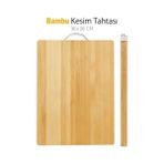 Metal Saplı Bambu Kesim Panosu - Çok Renkli