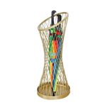 Metal Şemsiye Standı Rafı İçi Boş Tasarım Damlama Tepsisi ve Kancalar 4 8 Şemsiye Tutar Koridor Girişi için İdeal (Altın 30x73 cm)