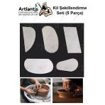 Metal Sistre Çeki Tarağı 5 Li 1 Paket Çömlek Kil Polimer Çelik Kazıyıcı Şekillendirme Seti Paslanmaz