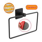 Metal Siyah Bez Havluluk Aparati Bez Havlu Askisi Paslanmaz Yapiskanli Lavabo Banyo Kare Stand