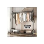 Metal Siyah Portmanto Konfeksiyon Askısı Ayaklı Askılık Elbise Askılığı Tekerlekli 154*150 Cm 6014