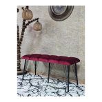 Metal Siyah Tel Ayaklı 100 Cm Puf Bench - Puf - Bench - Oturak - Mutfak Oturağı - Antre Oturağı Bordo Renk 100 X 40 Boyut/Ebat