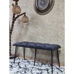Metal Siyah Tel Ayaklı 100 cm Puf Bench - Puf - Bench - Oturak - Mutfak Oturağı - Antre Oturağı Füme Renk 100 x 40 Boyut/ebat - Çok Renkli