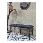 Metal Siyah Tel Ayaklı 100 Cm Puf Bench - Puf - Bench - Oturak - Mutfak Oturağı - Antre Oturağı Füme Renk 100 X 40 Boyut/Ebat
