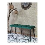Metal Siyah Tel Ayaklı 100 Cm Puf Bench - Puf - Bench - Oturak - Mutfak Oturağı - Antre Oturağı Yeşil Renk 100 X 40 Boyut/Ebat