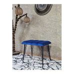 Metal Siyah Tel Ayaklı 60 Cm Puf Bench - Puf - Bench - Oturak - Mutfak Oturağı - Antre Oturağı Mavi Renk 60 X 40 Boyut/Ebat