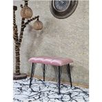 Metal Siyah Tel Ayaklı 60 cm Puf Bench - Puf - Bench - Oturak - Mutfak Oturağı - Antre Oturağı Pembe Renk 60 x 40 Boyut/ebat - Çok Renkli