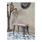 Metal Siyah Tel Ayaklı 60 Cm Puf Bench - Puf - Bench - Oturak - Mutfak Oturağı - Antre Oturağı Pembe Renk 60 X 40 Boyut/Ebat