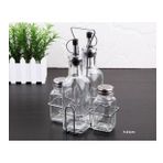 Metal Stantlı Cam Sosluk Yağlık Sirkelik Tuzluk 250ml 21cm