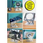 Metal Tablet Standı 360 Derece Dönebilen Yükseltilmiş Masaüstü Ayarlanabilir Katlanır