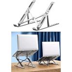 Metal Tablet Tutucu, Dizüstü Bilgisayar Standı, Masa Üstü Bilgisayar Standı, Ayarlanabilir Alüminyum Katlanabilir, Taşınabilir, Macbook Air Pro, Ipad, Uyumlu, 10-15,6” Uyumludur