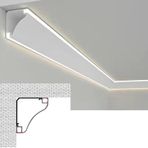Metal Taç Kalıp Aydınlatma LED Işık Difüzör Kanal Profili Tavan Dekorasyon için 6.9 X 6.9 Cm Yatak Odası Oturma Odası Duvar Köşe Trim 12m/39.3ft