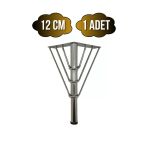 Metal Tel Boru Desenli Ayak Mobilya Masa Ve Dolap Ayağı(Krom)(Metal) Krom 12Cm 12Cm - 1 Adet