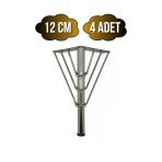 Metal Tel Boru Desenli Ayak Mobilya Masa Ve Dolap Ayağı(Krom)(Metal) Krom 12Cm 12Cm - 4 Adet