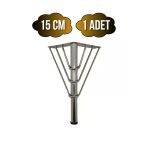 Metal Tel Boru Desenli Ayak Mobilya Masa Ve Dolap Ayağı(Krom)(Metal) Krom 15Cm 15Cm - 1 Adet