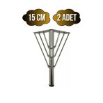 Metal Tel Boru Desenli Ayak Mobilya Masa Ve Dolap Ayağı(Krom)(Metal) Krom 15Cm 15Cm - 2 Adet