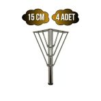 Metal Tel Boru Desenli Ayak Mobilya Masa Ve Dolap Ayağı(Krom)(Metal) Krom 15Cm 15Cm - 4 Adet