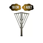 Metal Tel Boru Desenli Ayak Mobilya Masa Ve Dolap Ayağı(Krom)(Metal) Krom 18Cm 18Cm - 1 Adet