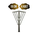 Metal Tel Boru Desenli Ayak Mobilya Masa Ve Dolap Ayağı(Krom)(Metal) Krom 18Cm 18Cm - 4 Adet