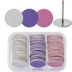 Metal tırnak matkap ucu ve 60 adet zımpara kağıdı diskleri (180# Grit), Bestgle 25 mm pedikür diski yedek zımpara diskleri tırnak matkabı ayak dosyaları için elektrikli sökücü ölü deri manikür