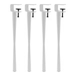 Metal ve demirden masa ayakları, 4'lü set, F şeklinde ayarlanabilir sıkıştırma ayakları, yemek masası, çalışma masası, kendin yap mobilya konsolu için, siyah (45 cm)