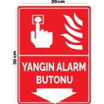 Metal Yangın Alarm Butonu 20CM x 30CM A4 Büyüklüğünde Uyarı Levhası Yönlendirme Tabelası - 20 cm x 30 cm