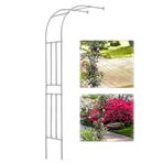 Metal Yarım Kemer Tırmanma Tesisleri için Gül Kemeri, Hava Koşullarına Dayanıklı Bahçe Gazebo Yan Duvar Kafesli Pergola Düğün Kemeri Kutlama Dekorasyonu Beyaz (90 x 240 x 40 cm)