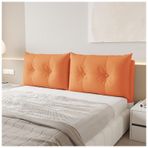 Metal Yataklar için Su Geçirmez PU Deri Dolgulu Yatak Başlığı Kılıfı, Şık Turuncu Dolgu Koruyucu (75x24x6in / 190x60x15cm) - Yatak Odası Dekorunu ve Konforunu Geliştirin