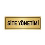 Metal Yönlendirme Levhası, Departman Kapı İsimliği Site Yönetimi 7x20 cm Altın Renk