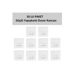 METALAY 10lu Güçlü Kendinden Yapışkanlı Kancalar Köşe Rafı Banyo Duş Rafı Kancası, Su Geçirmez Askı