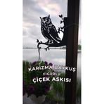 Metalciklerim Metal Saksı Askılığı - Baykuş Figürlü Duvar Tipi Dekoratif Çiçek Askısı
