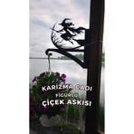 Metalciklerim Metal Saksı Askılığı - Karizma Cadı Figürlü Duvar Tipi Dekoratif Çiçek Askısı