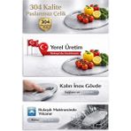 MetalFix Premium Paslanmaz Çelik Yuvarlak Kesme Tahtası – Modern ve Hijyenik Kullanım - Ø24 cm