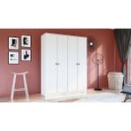 Metalia GM 052 4 Kapılı Düğme Kulplu Gardrop