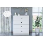 Metalia Gm 083 Almina 4 Çekmeceli Beyaz Şifonyer 90 cm Yükseklik 80 cm Derinlik 47 cm