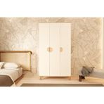 Metalia Gm 1003 3 Kapaklı Ayaklı Bohem Gardırop - Atlantik Çam - Beyaz