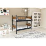 Metalia GM-128 Siyah Ceviz 90x190 cm Star Ahşap Metal Ranza