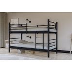Metalia GM-129 Siyah 90x190 cm Level Ayrılabilir Çiftli Ranza