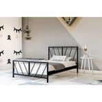 Metalia Gm 228 Gözde Siyah Tek Kişilik Karyola 90X190 cm - 90 x 190 cm - Siyah