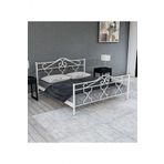 Metalia Gm 301 Gold Çift Kişilik Metal Karyola Beyaz 150x200