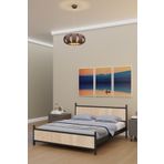 Metalia Gm 305 Modern Çift Kişilik Ahşap Metal Siyah Sonomo Karyola 160X200