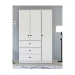 Metalia GM 308 Ece Lüx 3 Kapı 3 Çekmeceli Düğme Kulplu Gardırop