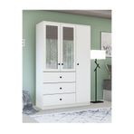 Metalia GM 310 Ece Lüx 3 Kapı 3 Çekmeceli Aynalı Düğme Kulplu Gardırop