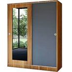 Metalia GM-345 Antrasit Sedef 2 Kapılı Sürgülü Aynalı Ceviz Gardrop